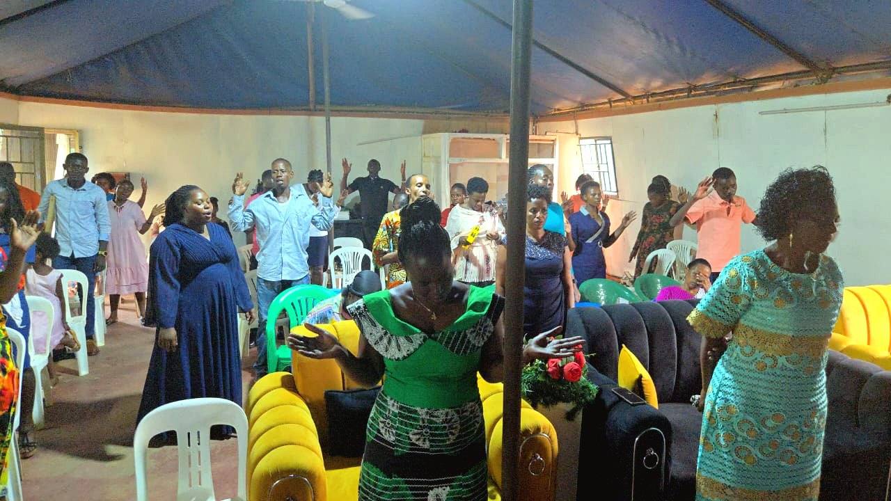 Congregation worshipping